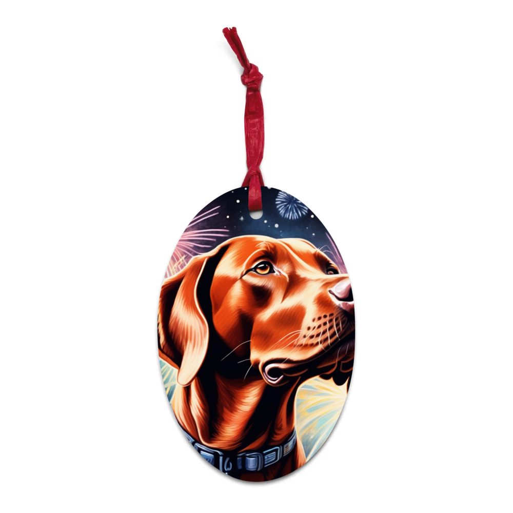 PugMug Custom Vizsla Wooden Ornament