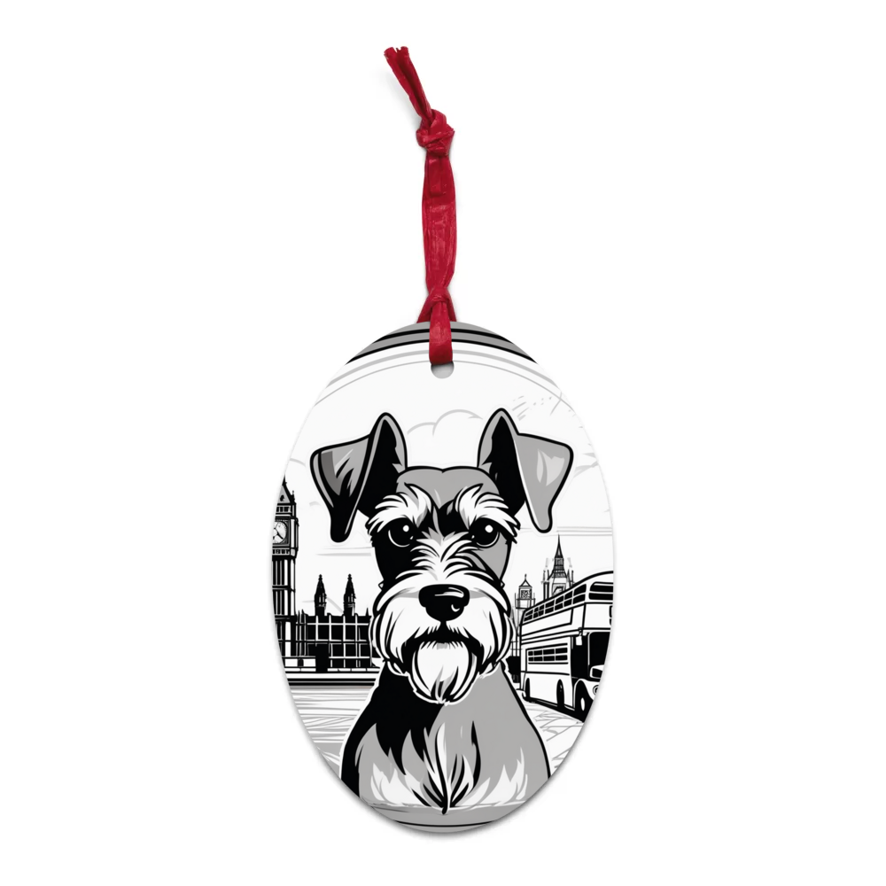 PugMug Custom Miniature Schnauzer Wooden Ornament