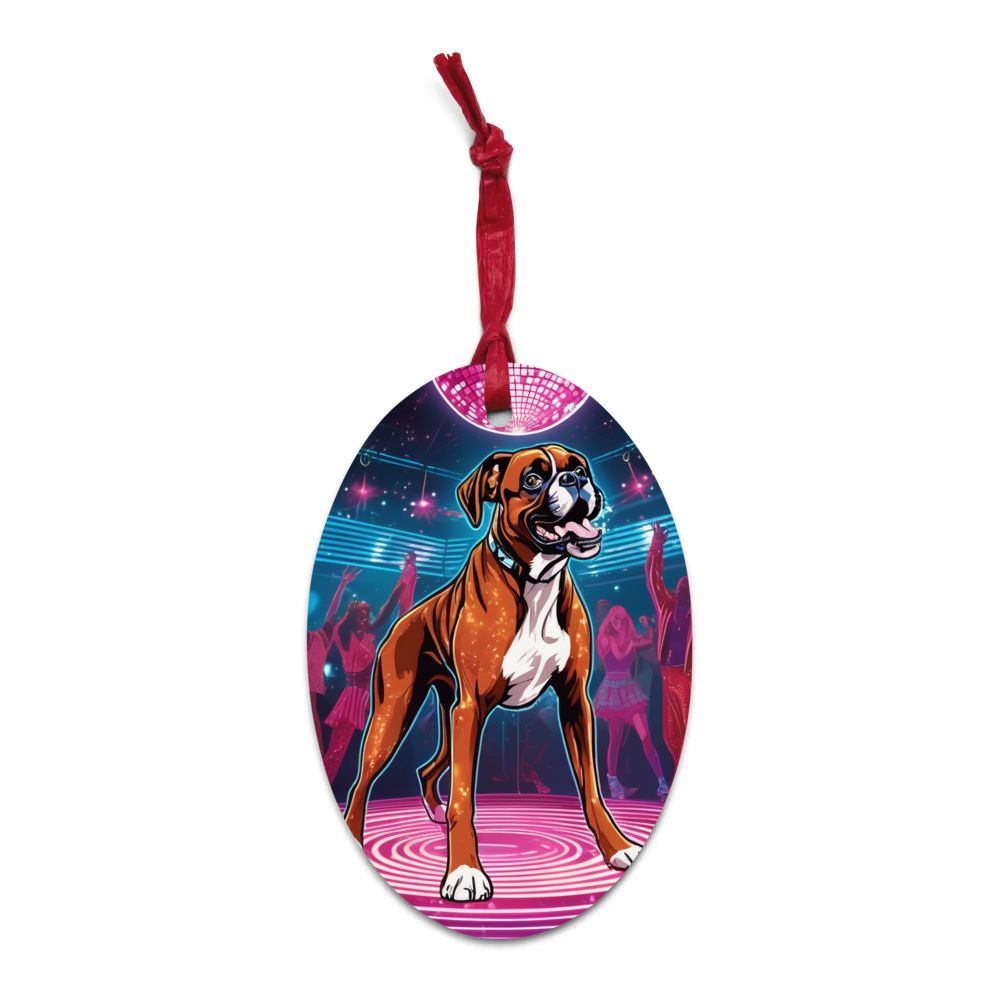 PugMug Custom Boxer Dog Wooden Ornament