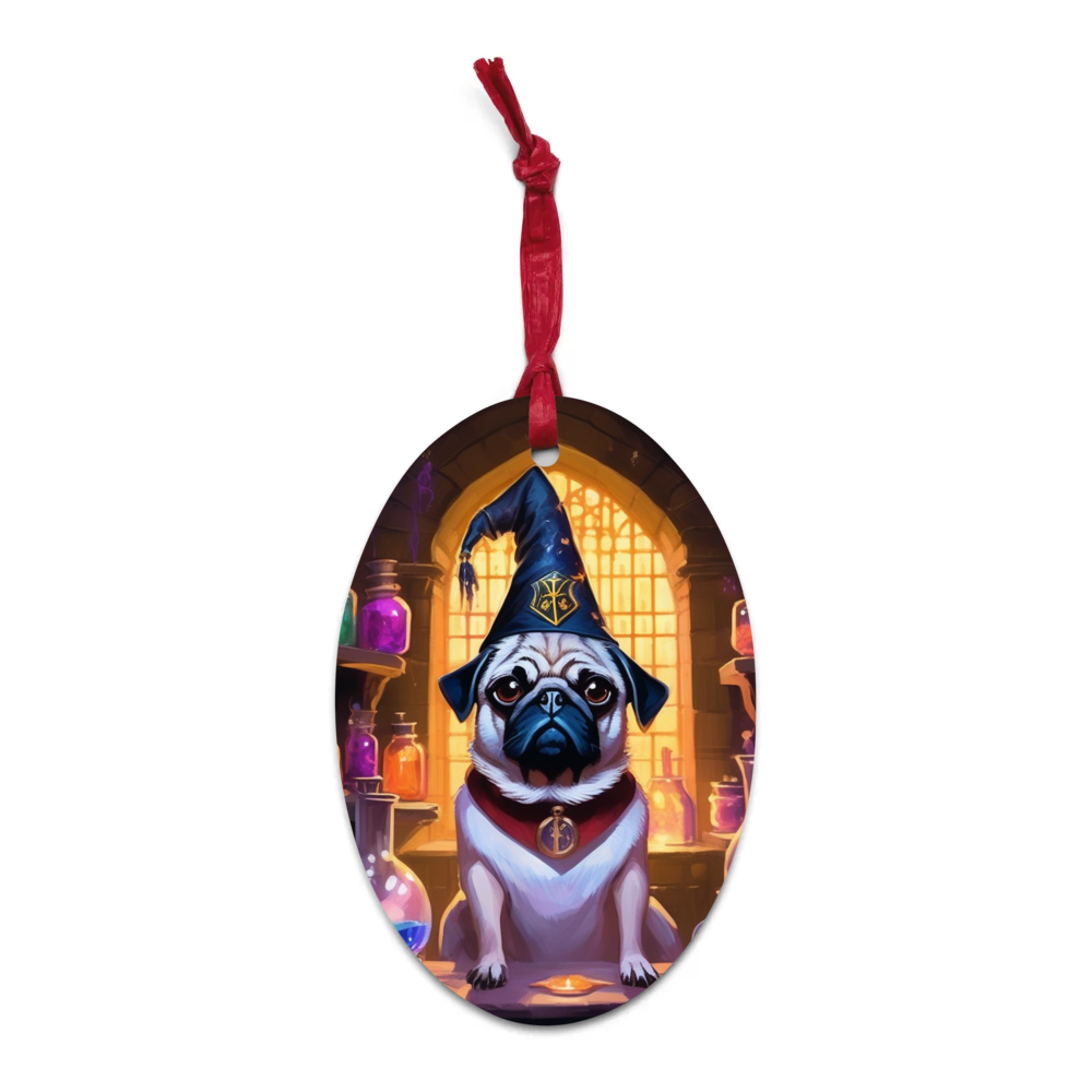 PugMug Custom Pug Wooden Ornament