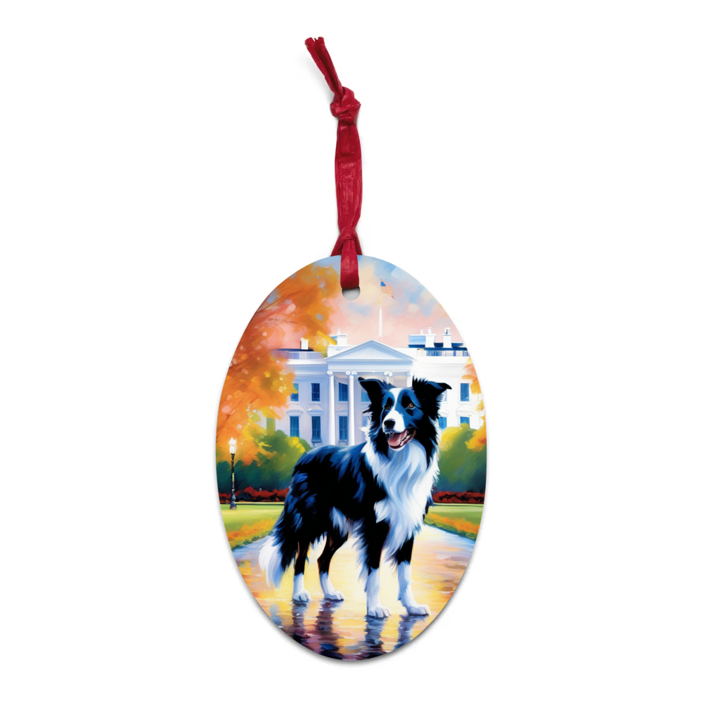 PugMug Custom Border Collie Wooden Ornament