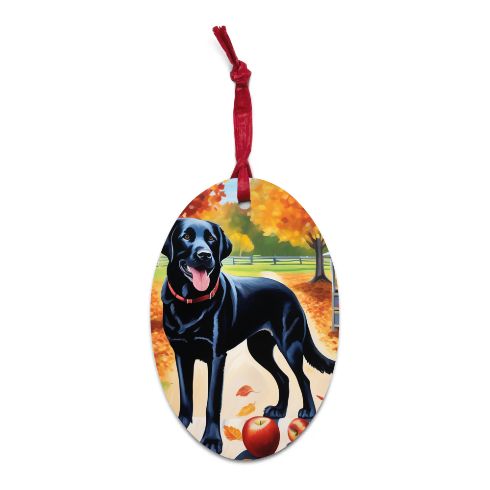 PugMug Custom Black Labrador Retriever Wooden Ornament