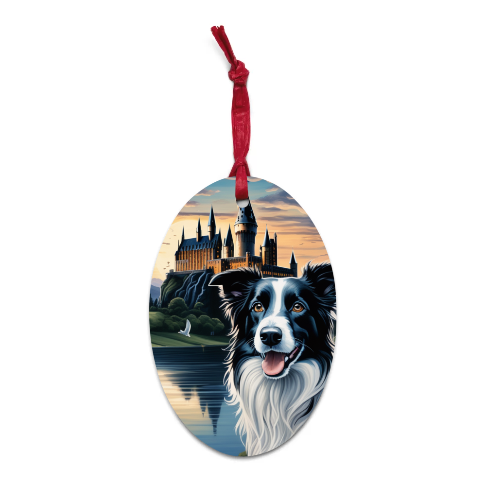 PugMug Custom Border Collie Wooden Ornament