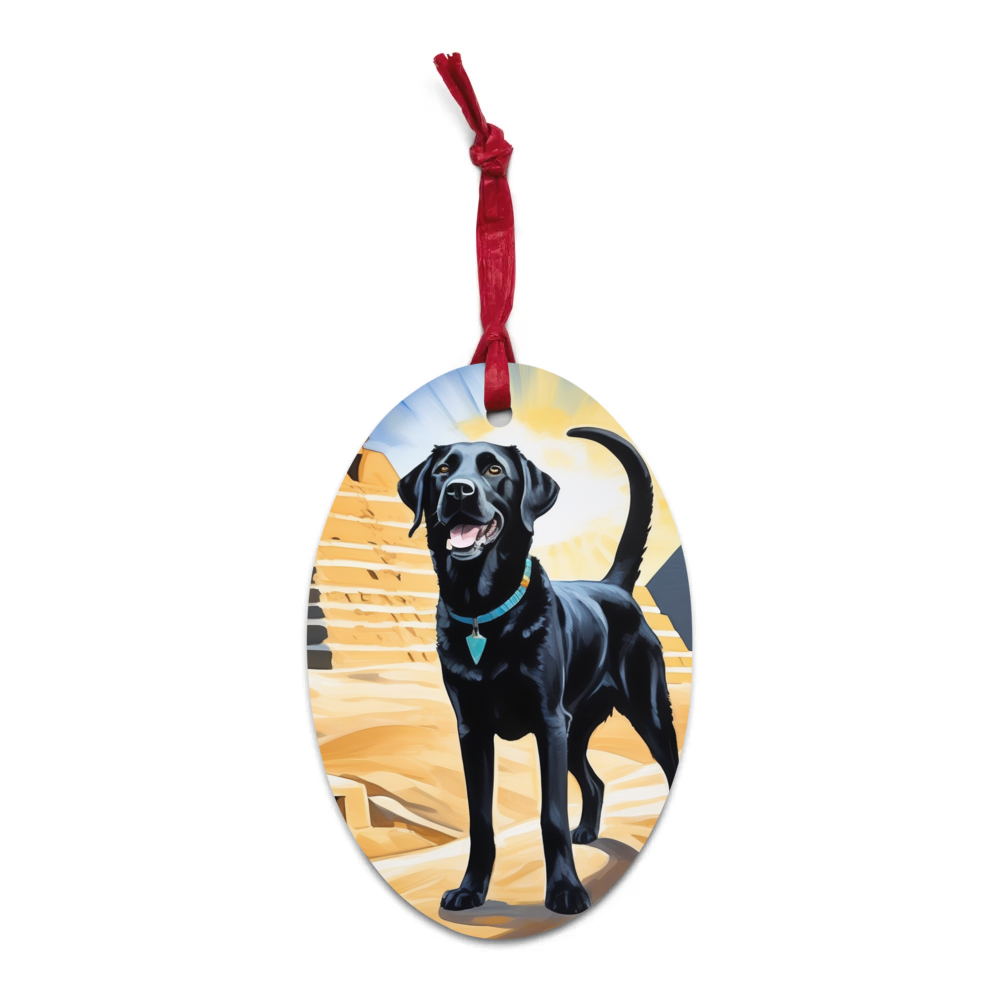 PugMug Custom Black Labrador Retriever Wooden Ornament