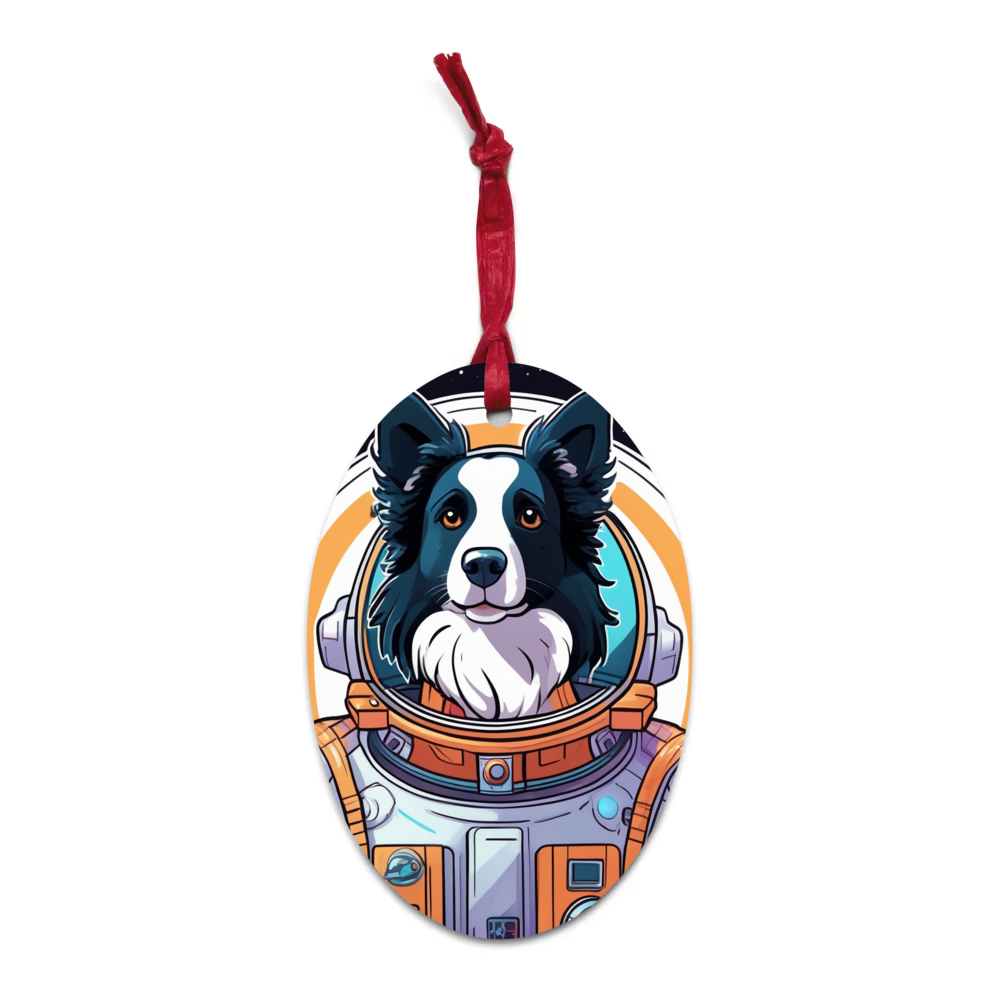 PugMug Custom Border Collie Wooden Ornament
