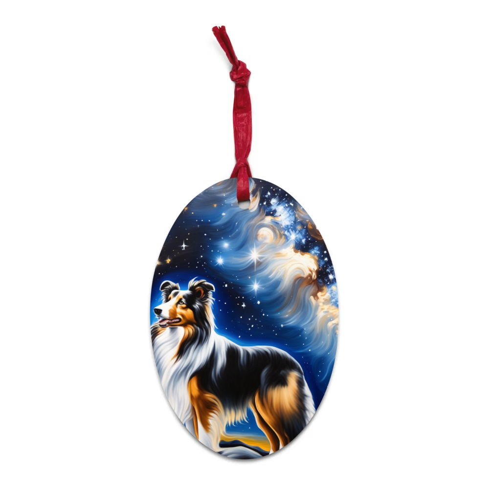 PugMug Custom Collie Wooden Ornament