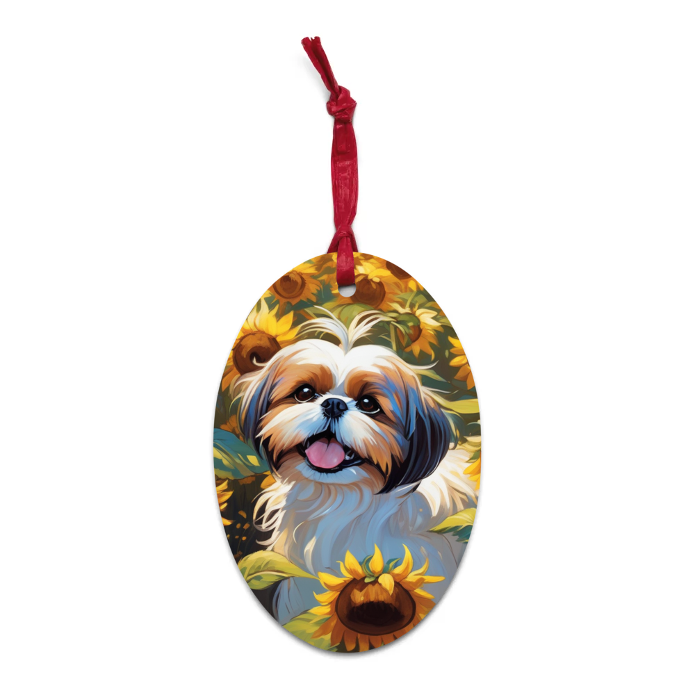 PugMug Custom Shih Tzu Wooden Ornament