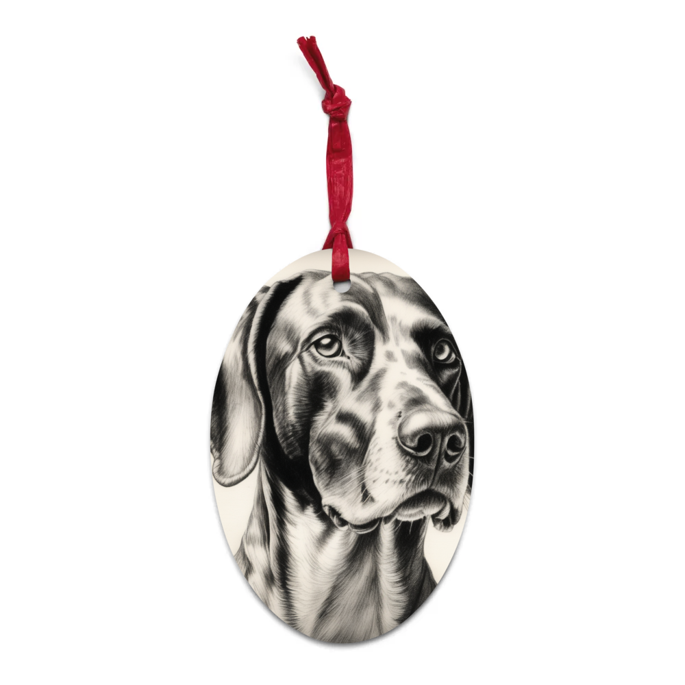 PugMug Custom Pointer Dog Wooden Ornament