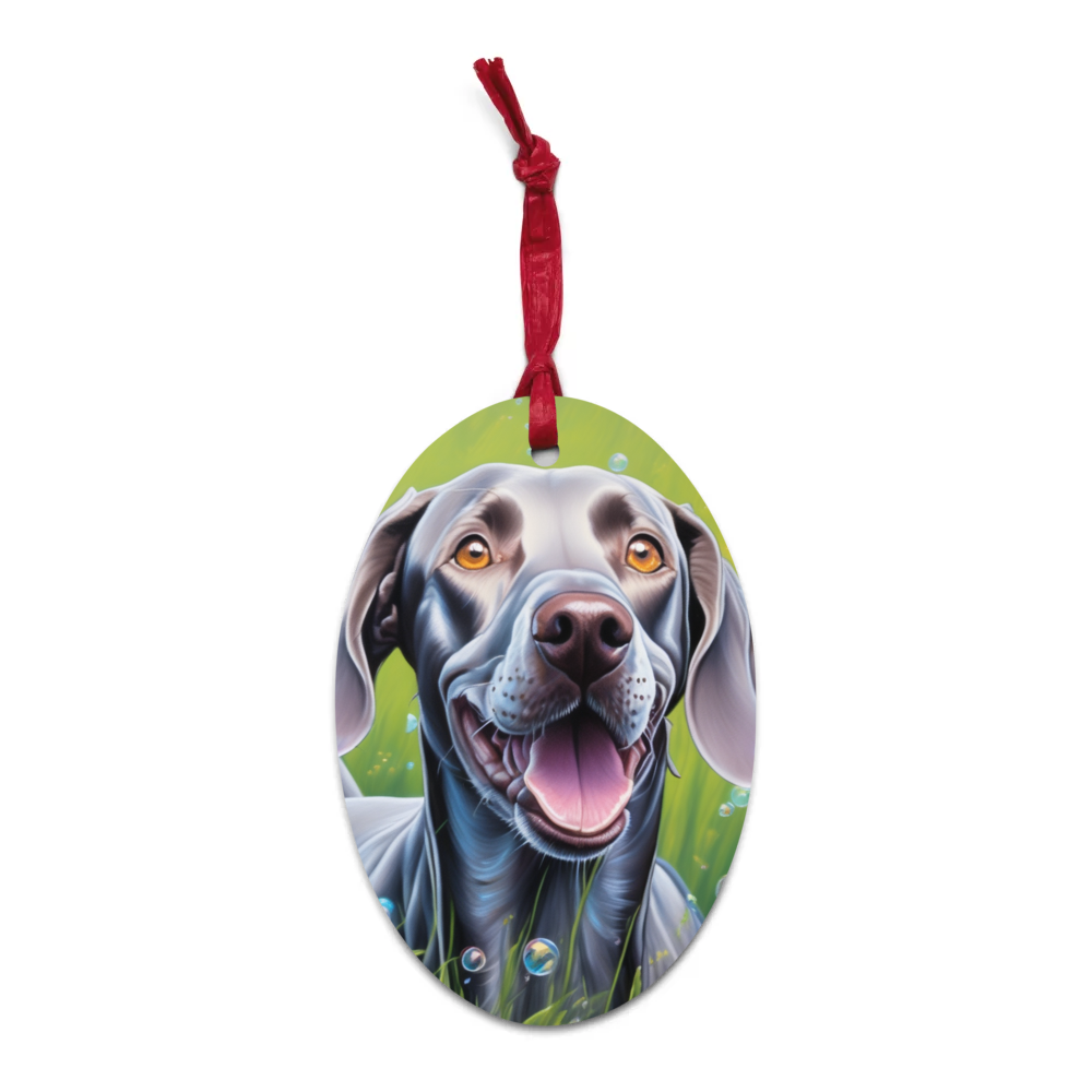 PugMug Custom Weimaraner Wooden Ornament