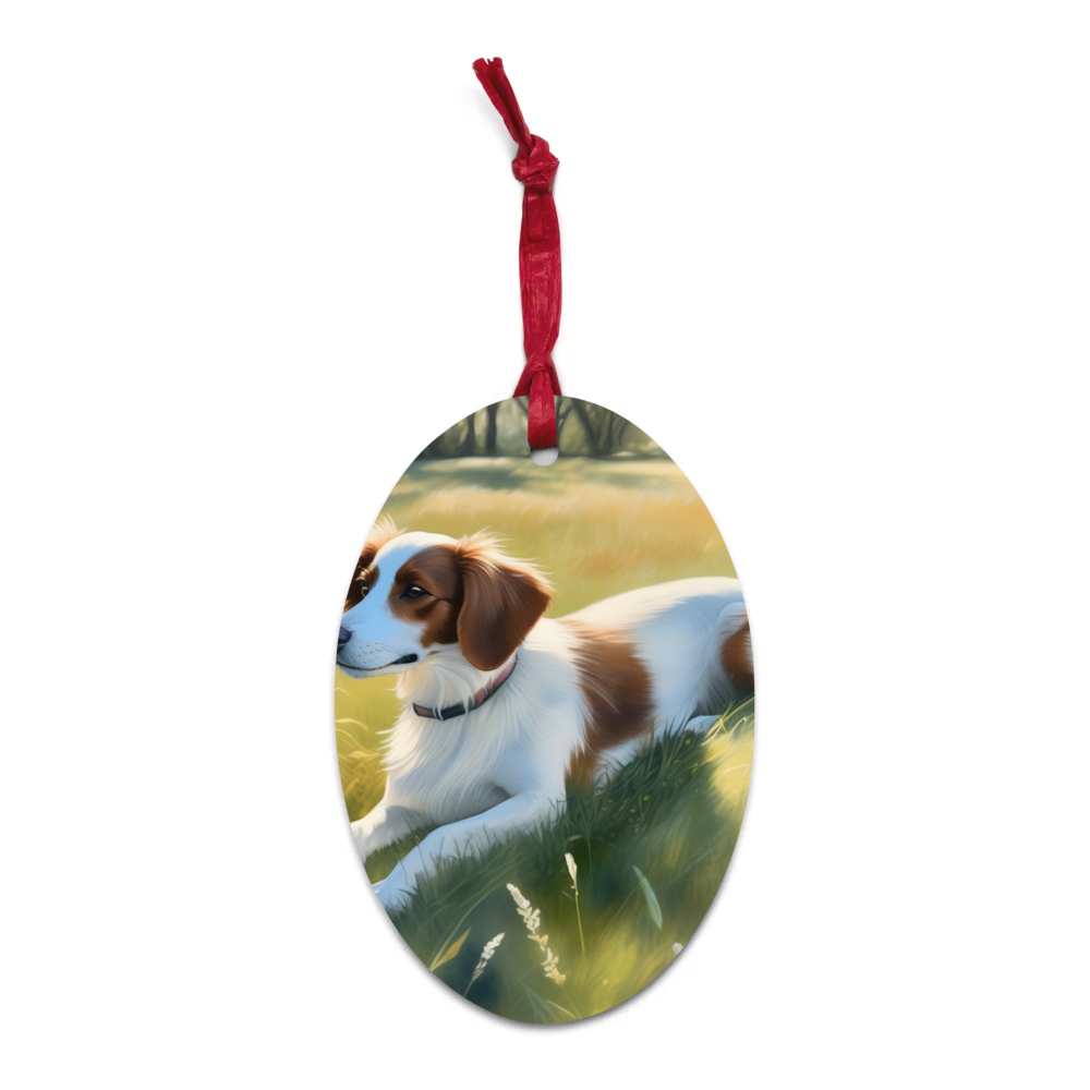 PugMug Custom Brittany Dog Wooden Ornament