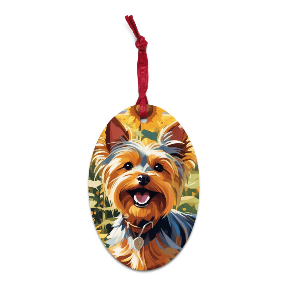 PugMug Custom Yorkshire Terrier Wooden Ornament