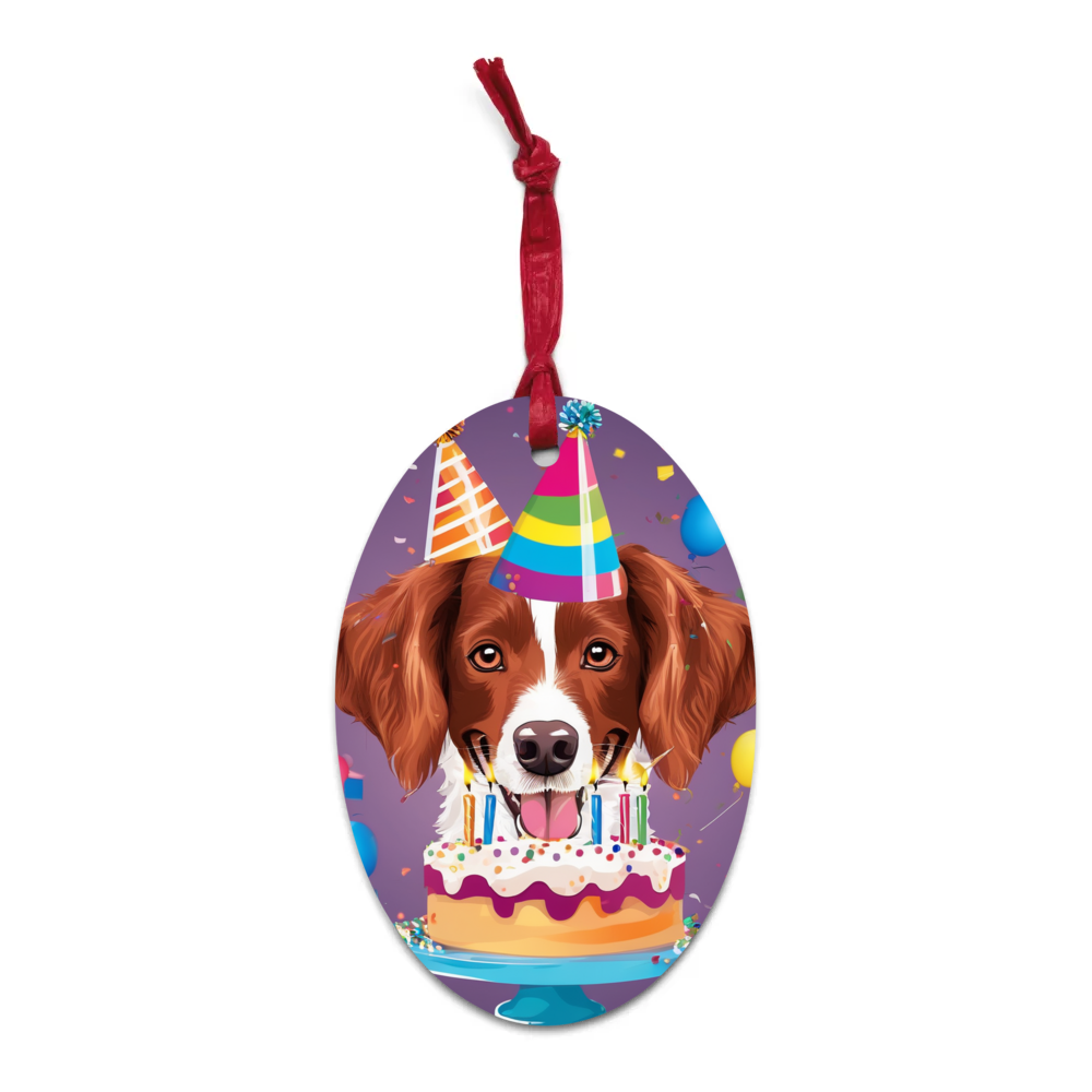 PugMug Custom Brittany Dog Wooden Ornament