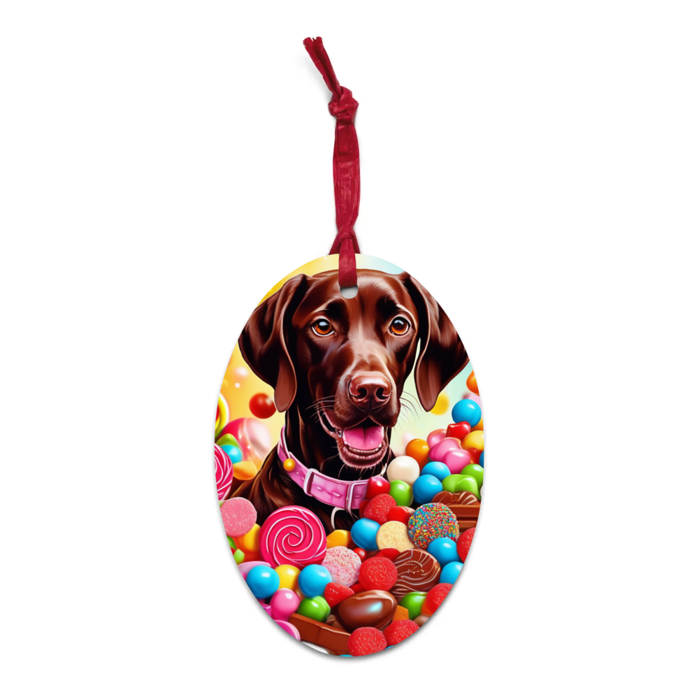 PugMug Custom Pointer Dog Wooden Ornament