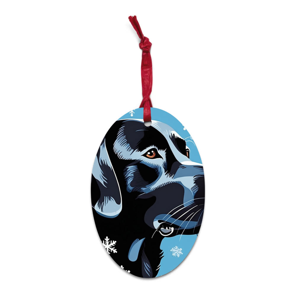 PugMug Custom Black Labrador Retriever Wooden Ornament