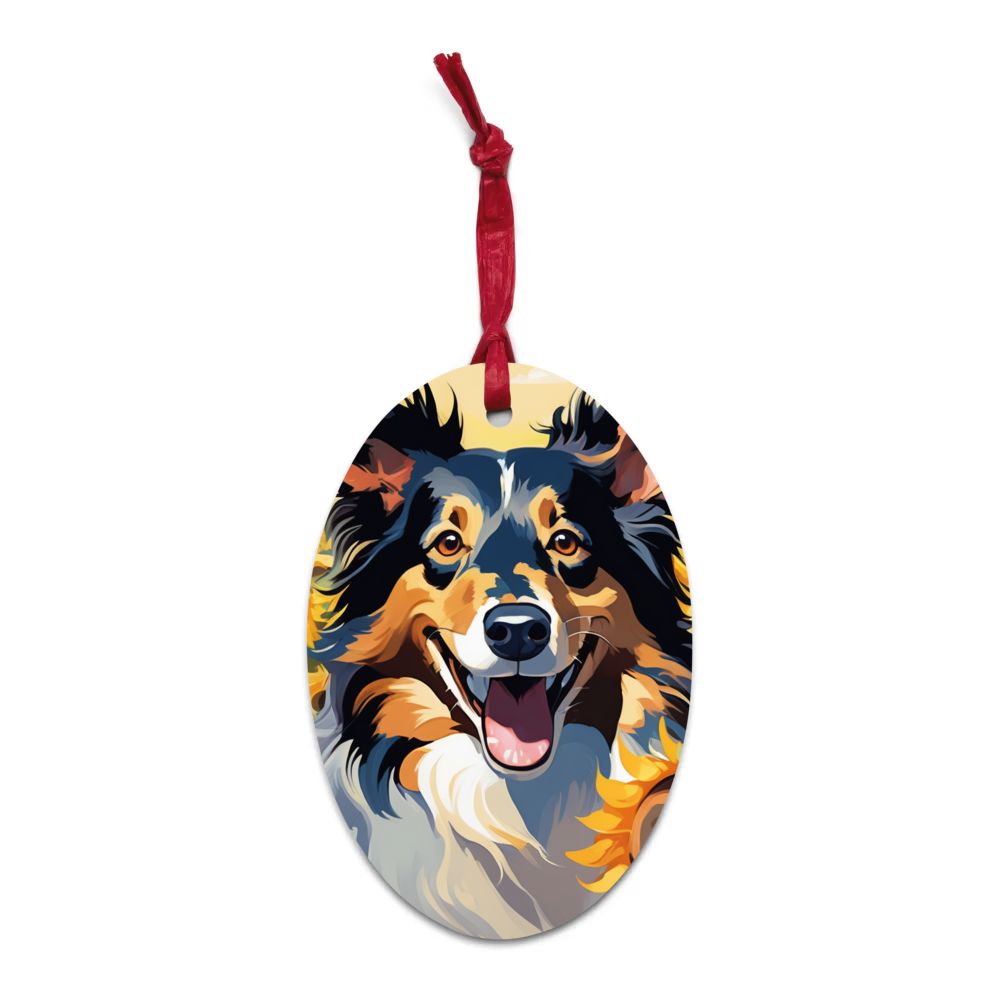 PugMug Custom Collie Wooden Ornament