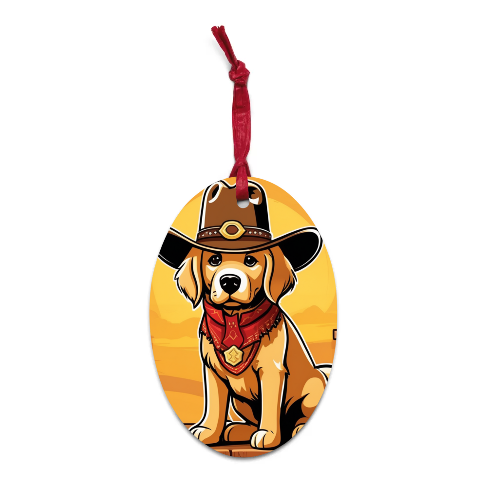 PugMug Custom Golden Retriever Wooden Ornament