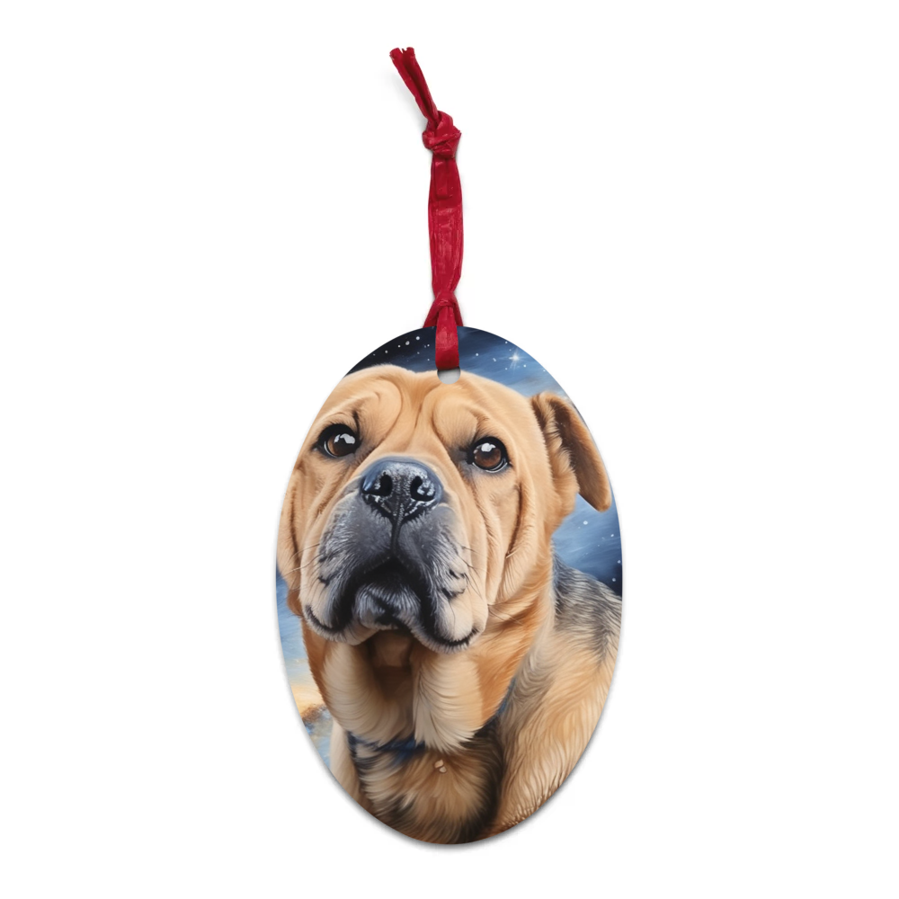 PugMug Custom Halina Wooden Ornament