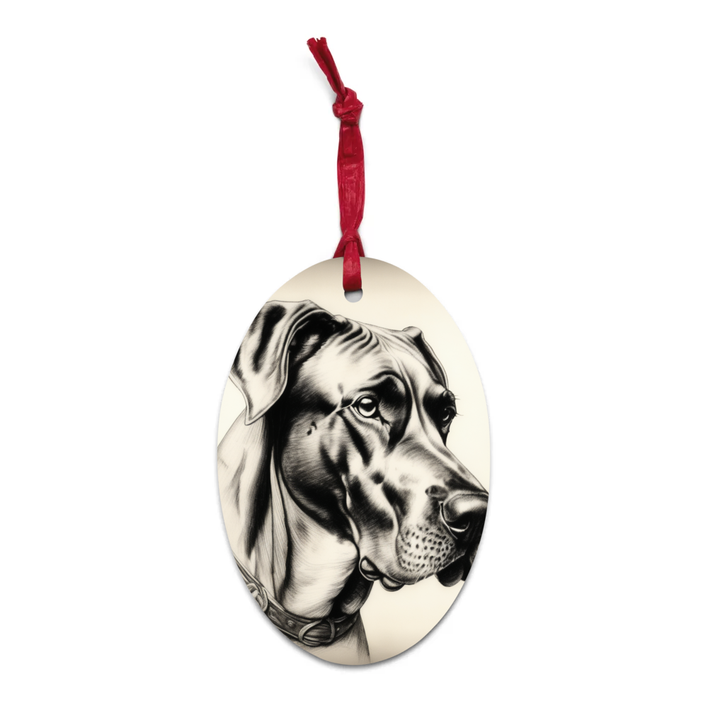 PugMug Custom Great Dane Wooden Ornament