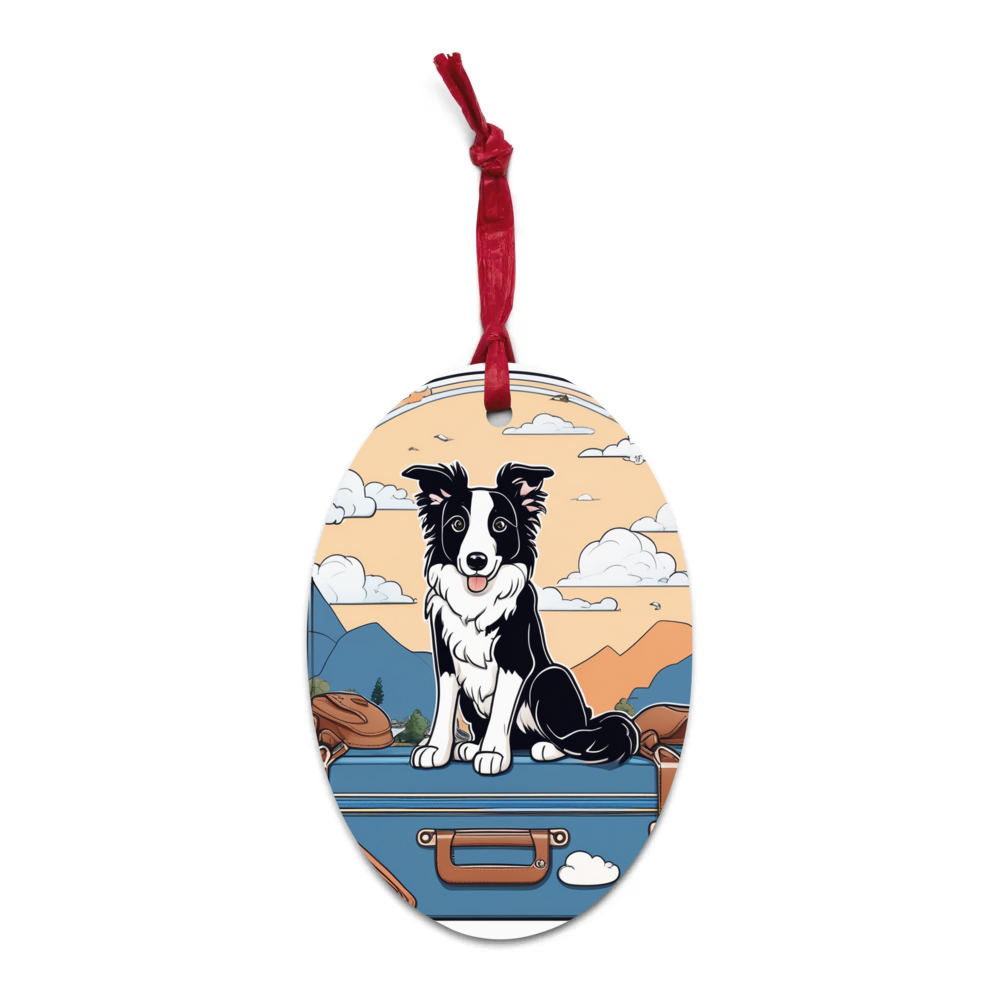 PugMug Custom Border Collie Wooden Ornament