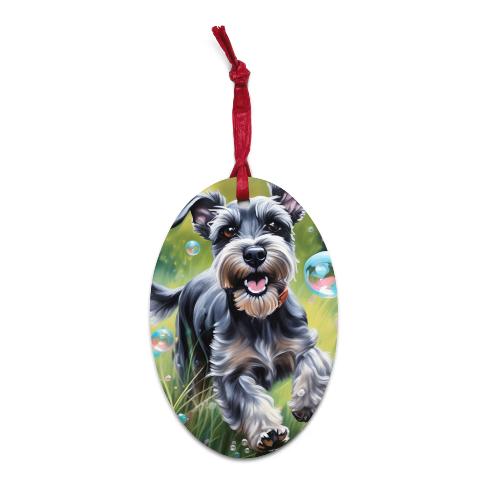 PugMug Custom Miniature Schnauzer Wooden Ornament