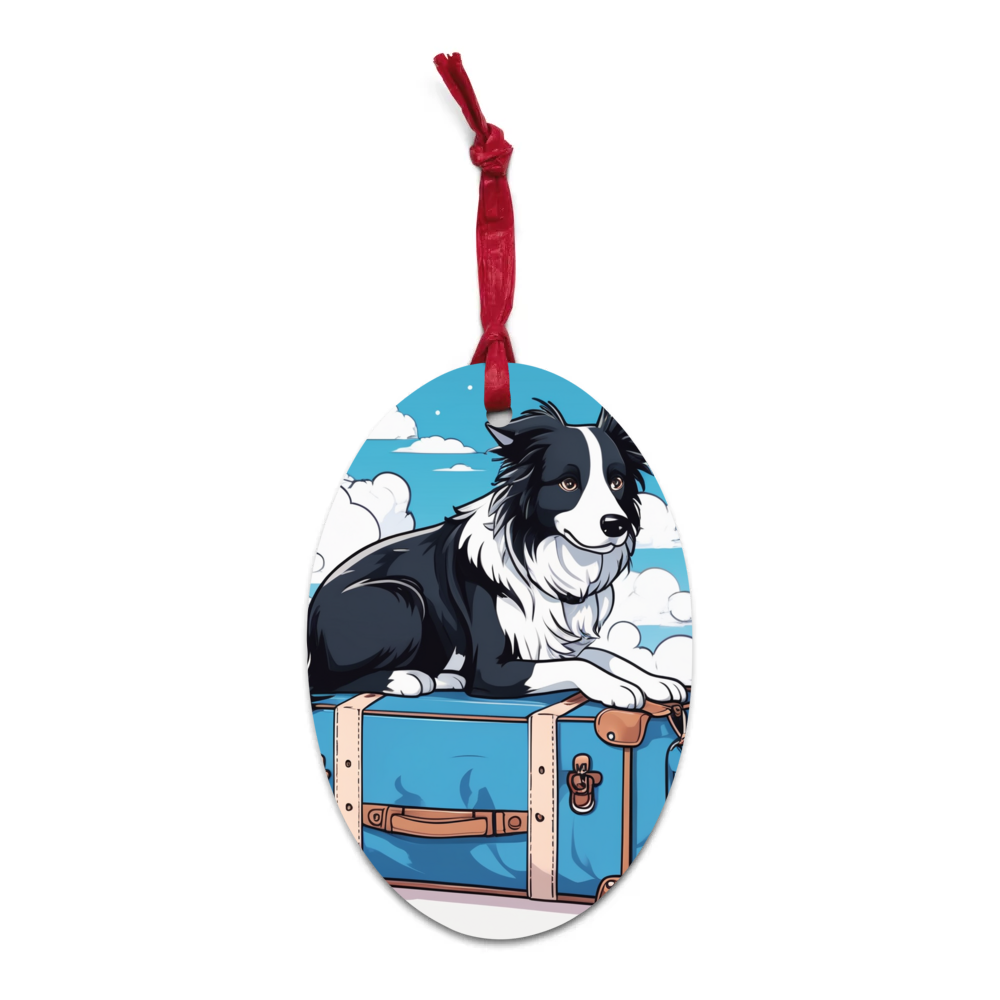 PugMug Custom Border Collie Wooden Ornament