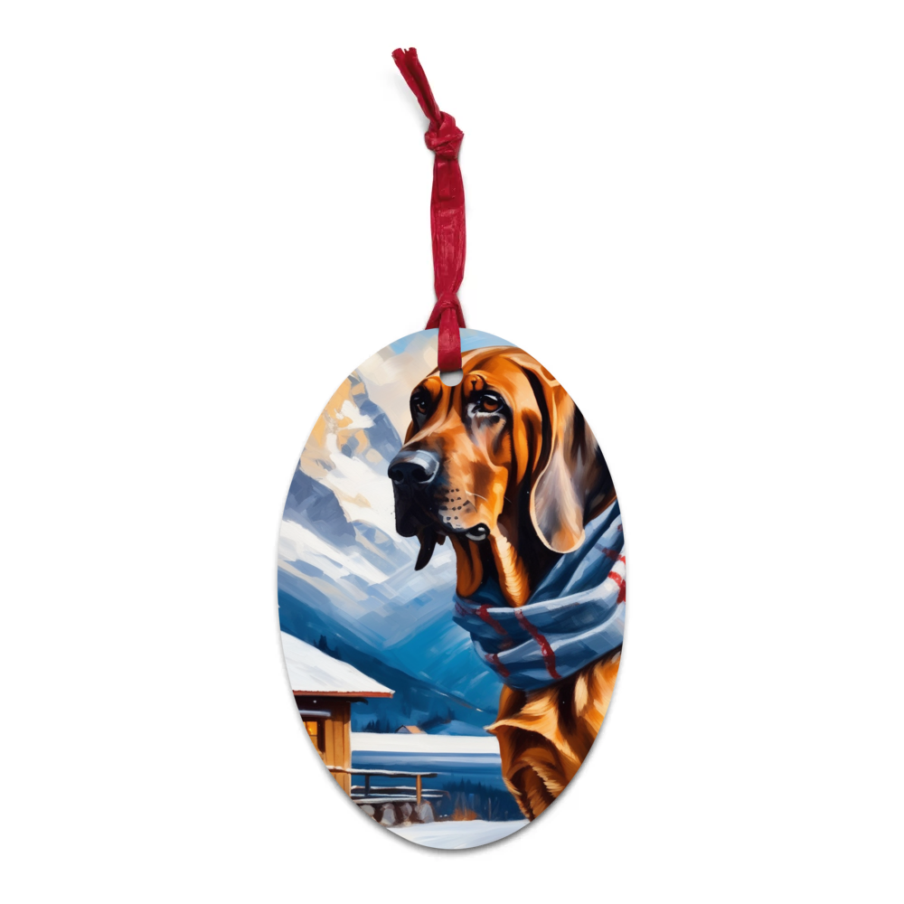 PugMug Custom Bloodhound Wooden Ornament
