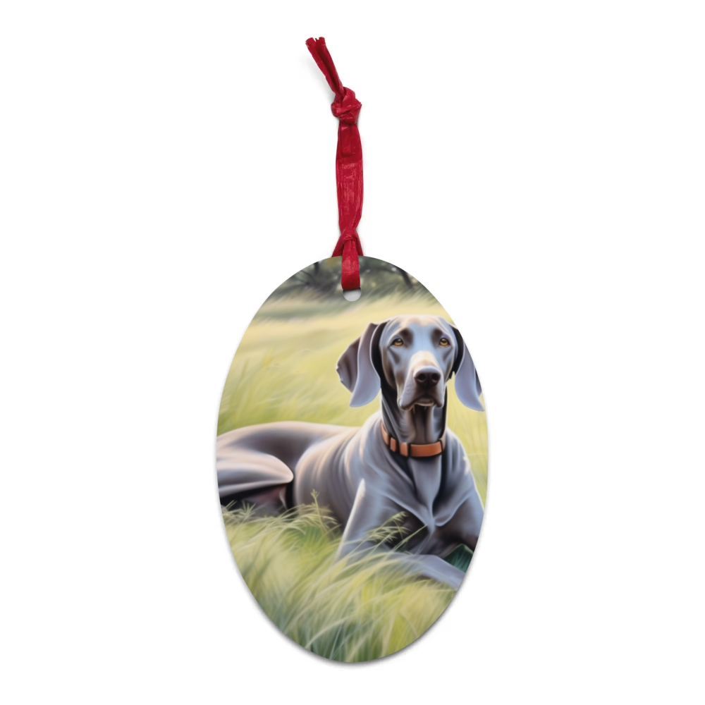 PugMug Custom Weimaraner Wooden Ornament