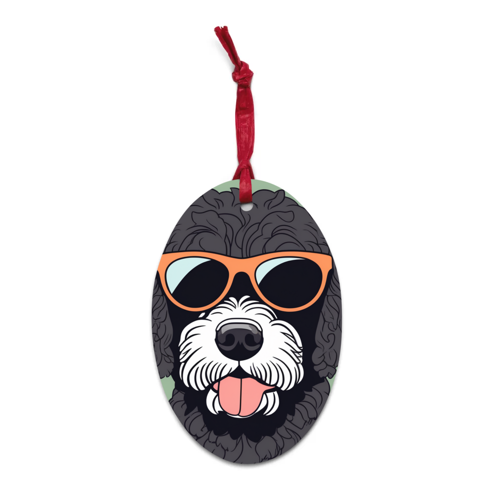 PugMug Custom Portuguese Water Dog Wooden Ornament