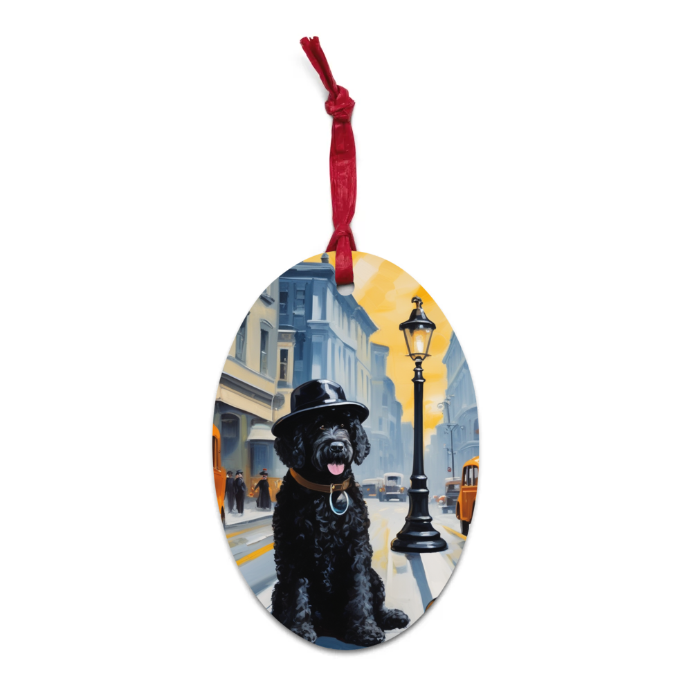 PugMug Custom Portuguese Water Dog Wooden Ornament