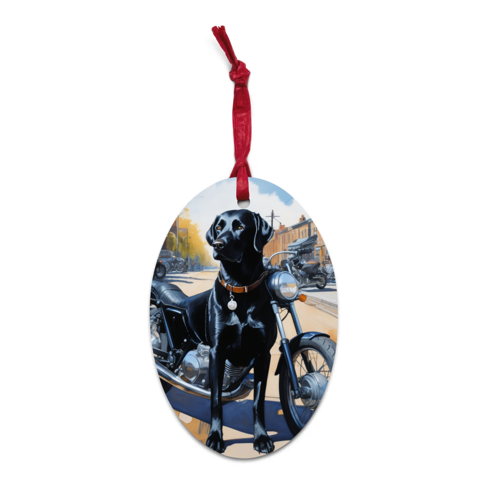 PugMug Custom Black Labrador Retriever Wooden Ornament