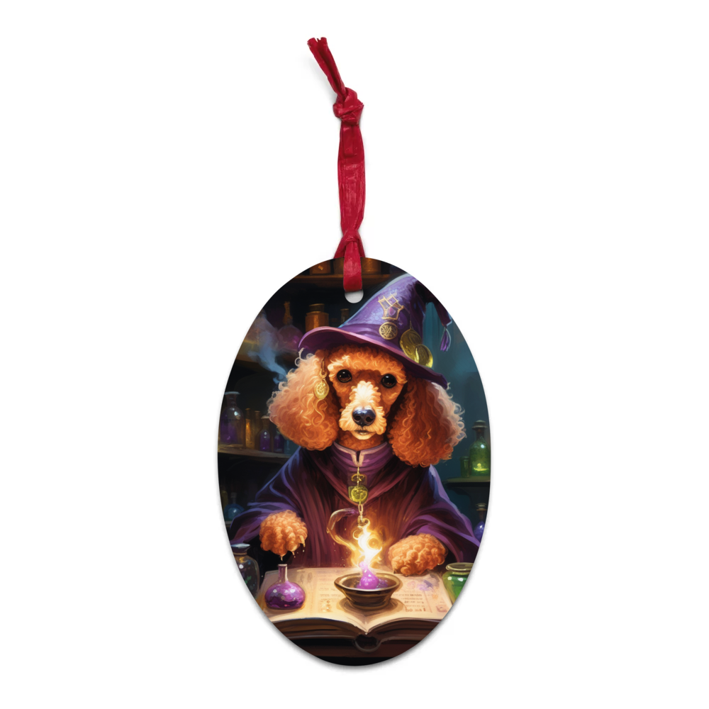 PugMug Custom Tan Poodle Wooden Ornament