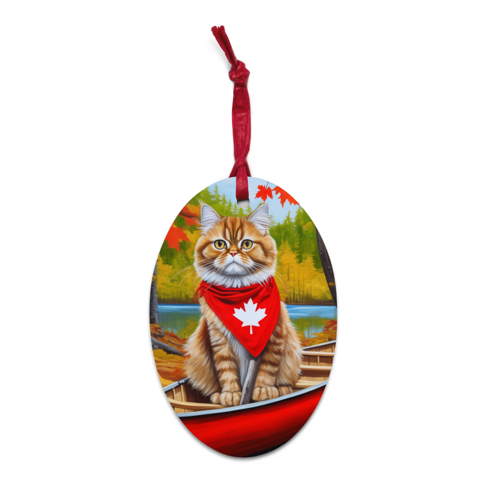 PugMug Custom Tabby Persian Cat Wooden Ornament