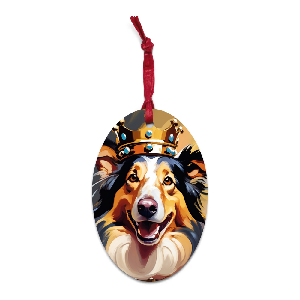 PugMug Custom Collie Wooden Ornament