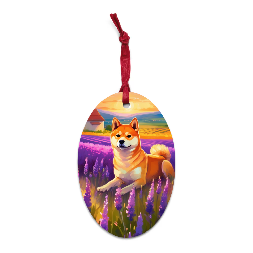 PugMug Custom Shiba Inu Wooden Ornament