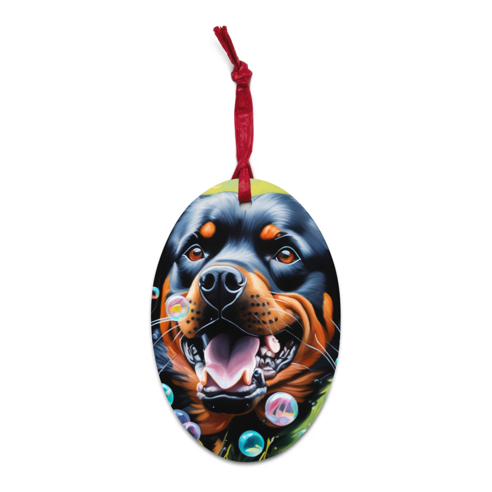 PugMug Custom Rottweiler Wooden Ornament