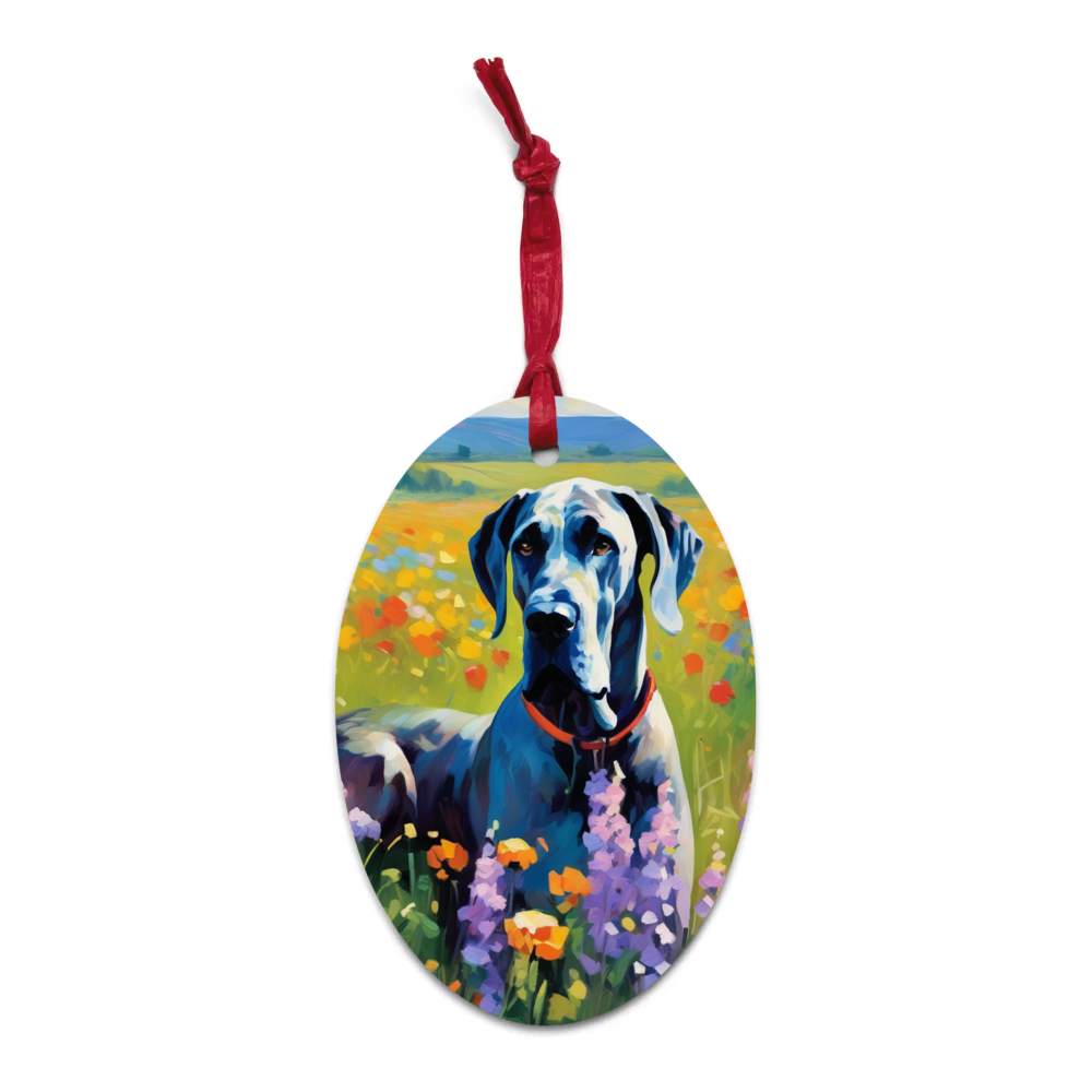 PugMug Custom Great Dane Wooden Ornament