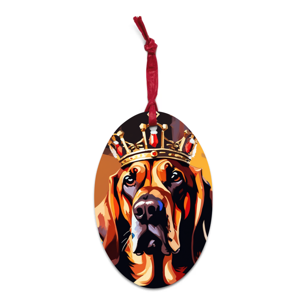 PugMug Custom Bloodhound Wooden Ornament
