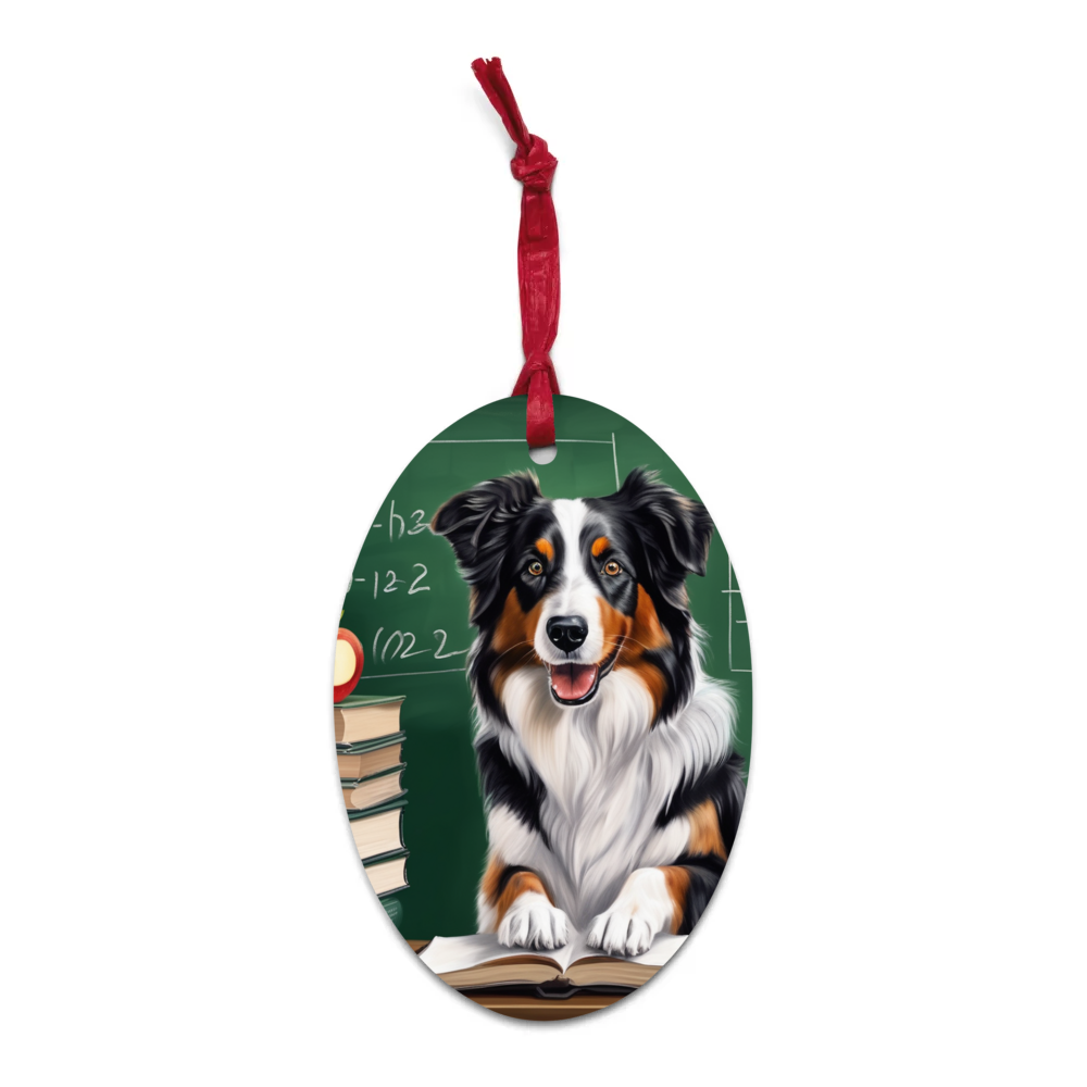 PugMug Custom Australian Shepherd Dog Wooden Ornament