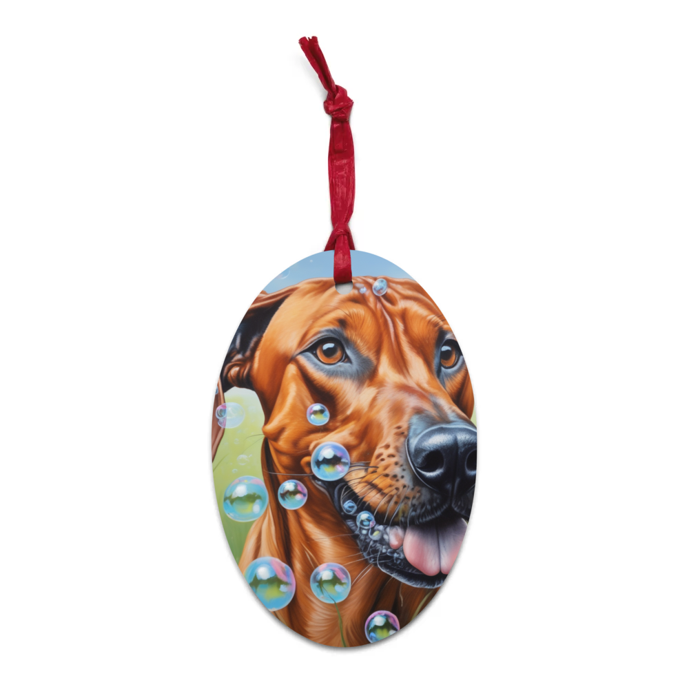 PugMug Custom Rhodesian Ridgeback Wooden Ornament