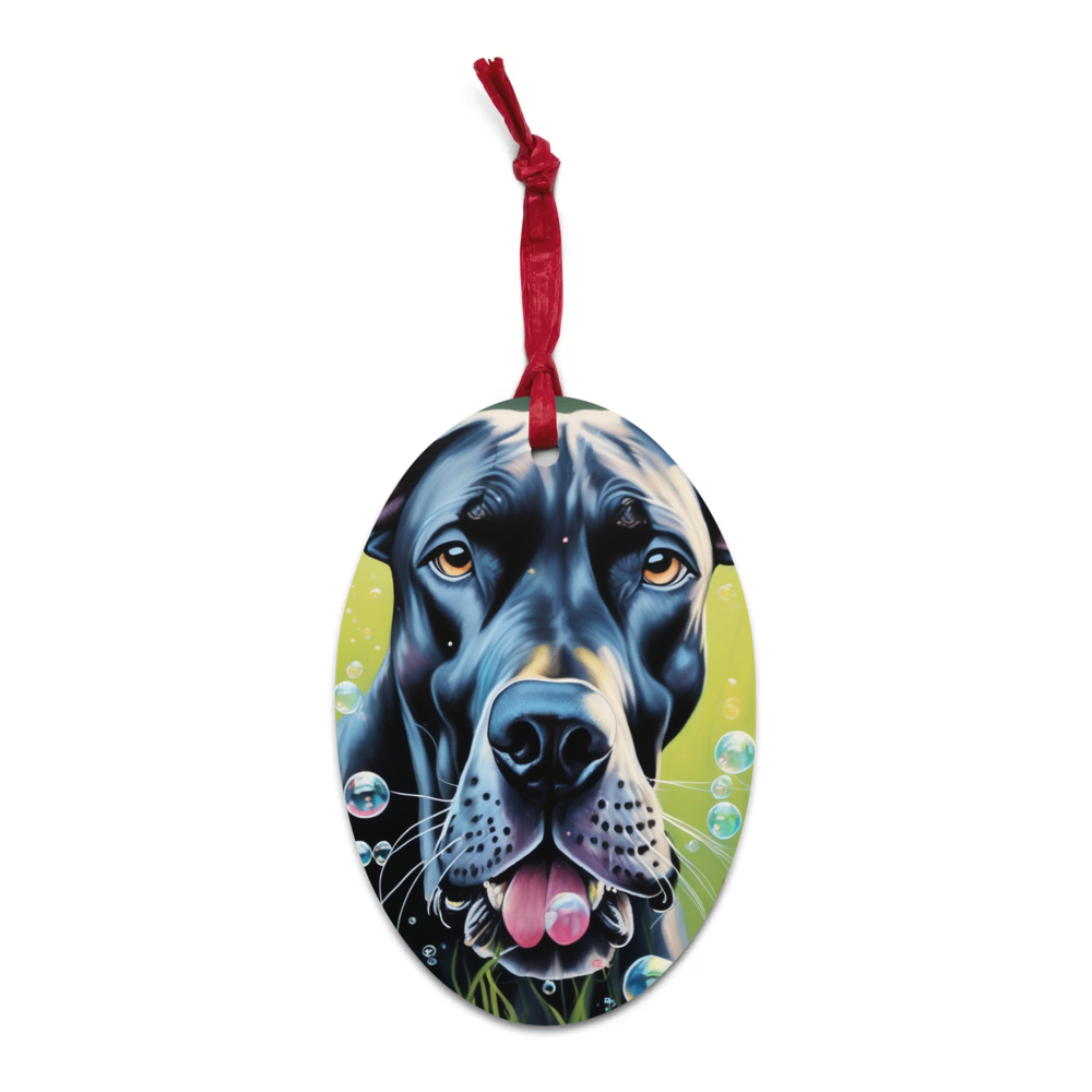 PugMug Custom Great Dane Wooden Ornament