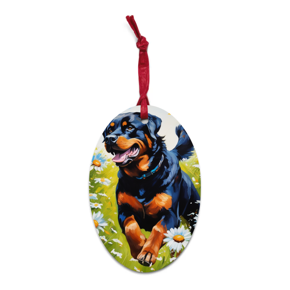 PugMug Custom Rottweiler Wooden Ornament