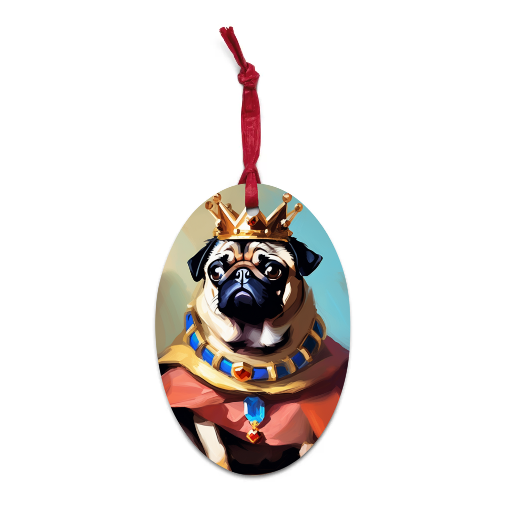 PugMug Custom Pug Wooden Ornament