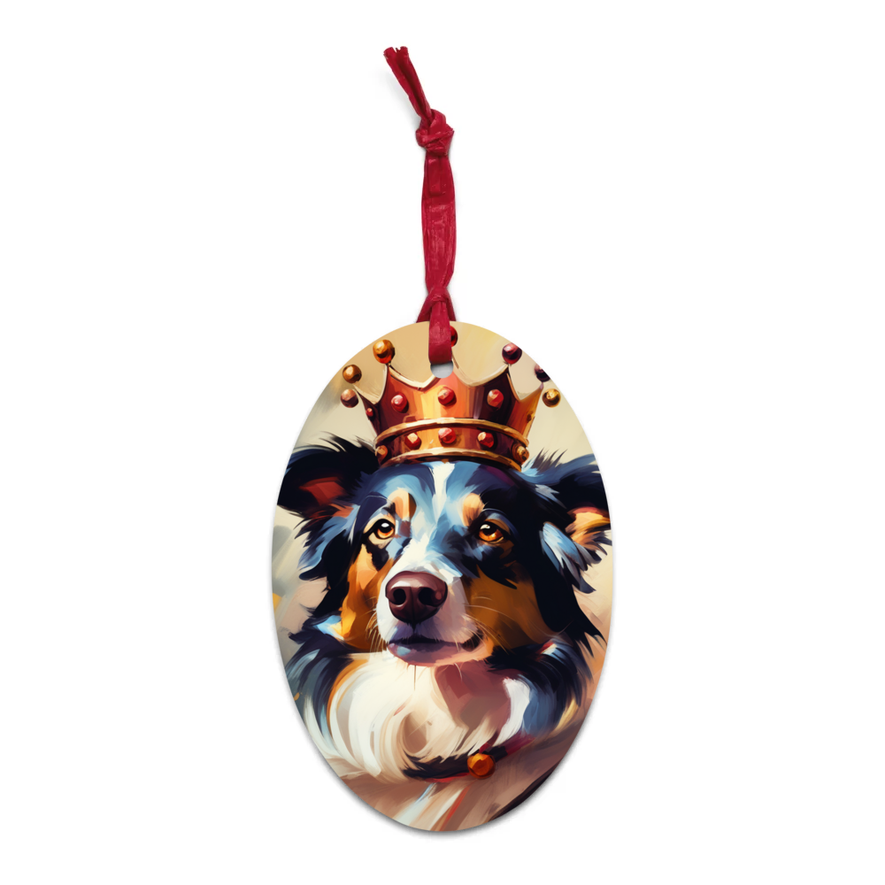 PugMug Custom Border Collie Wooden Ornament