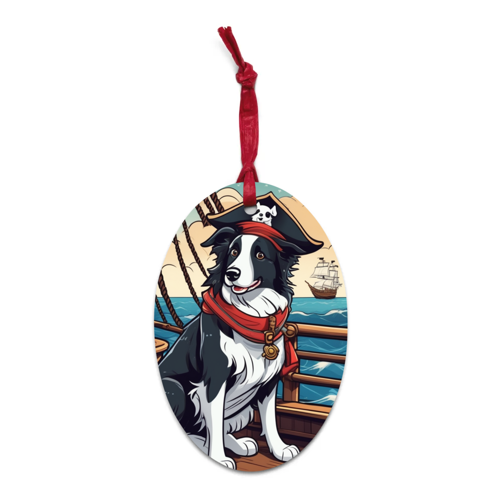 PugMug Custom Border Collie Wooden Ornament