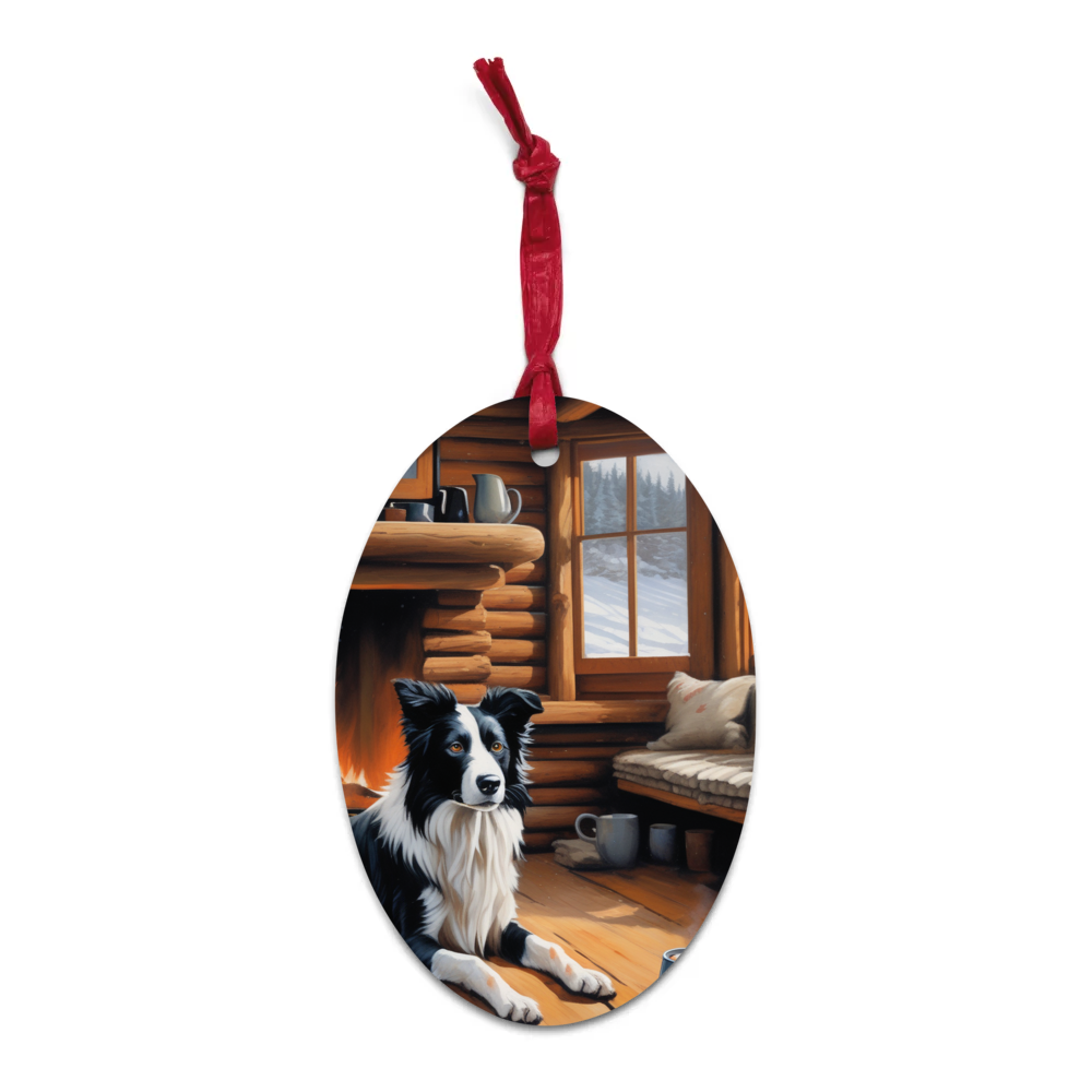 PugMug Custom Border Collie Wooden Ornament