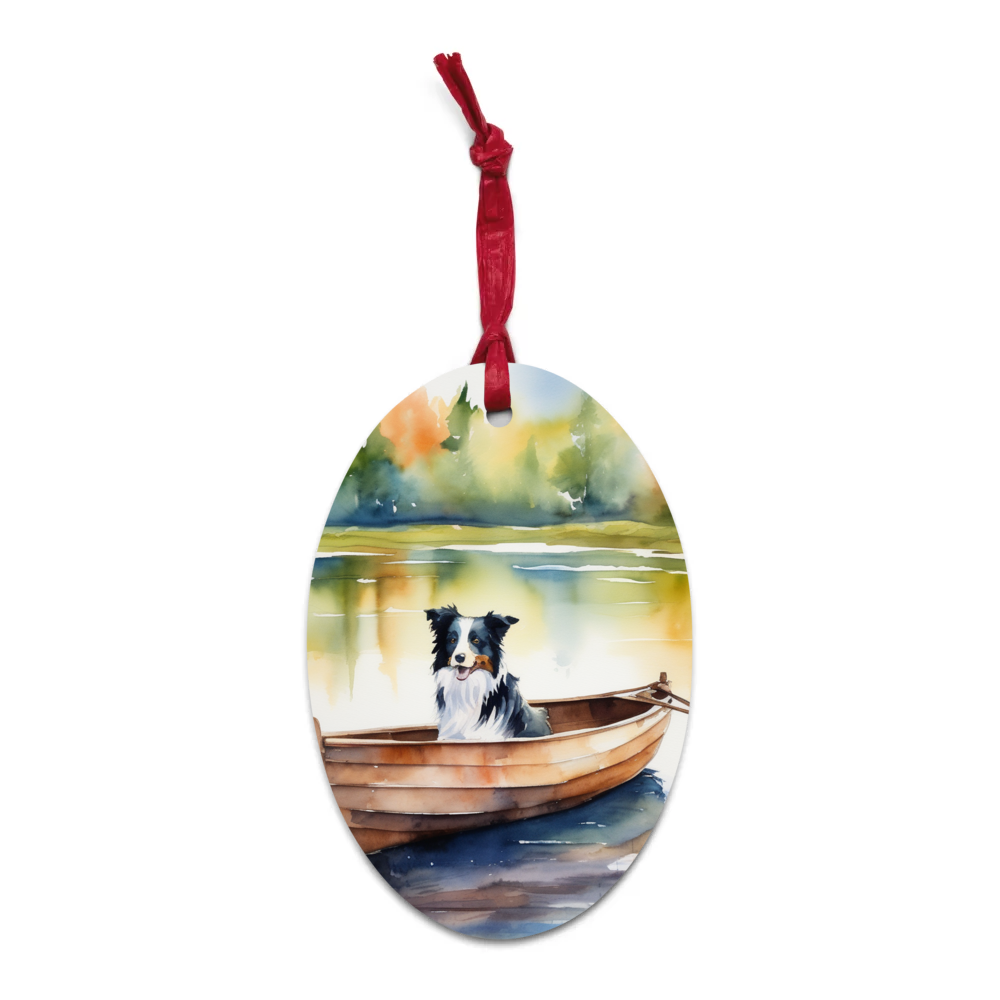 PugMug Custom Border Collie Wooden Ornament