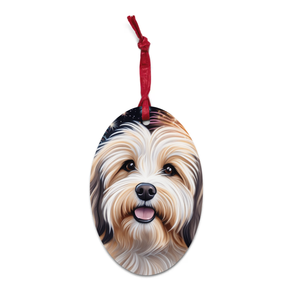 PugMug Custom Tan Havanese Dog Wooden Ornament