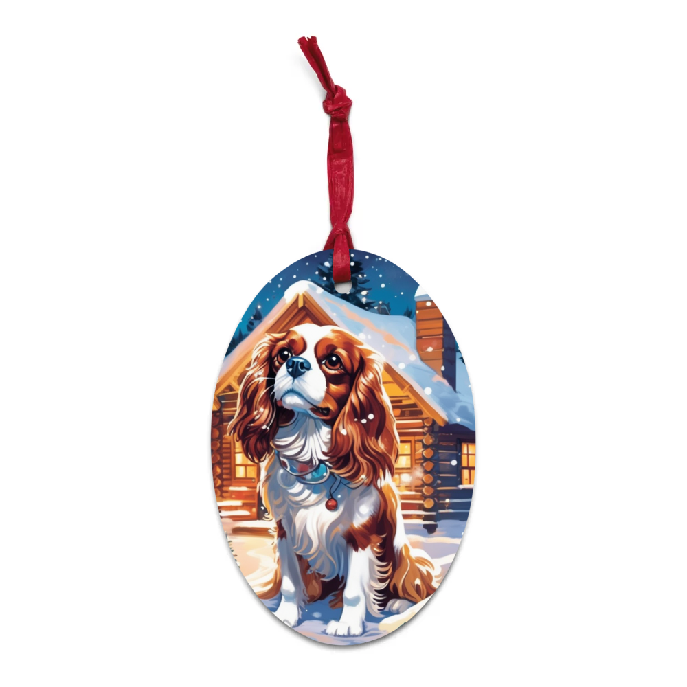 PugMug Custom Cavalier King Charles Spaniel Wooden Ornament