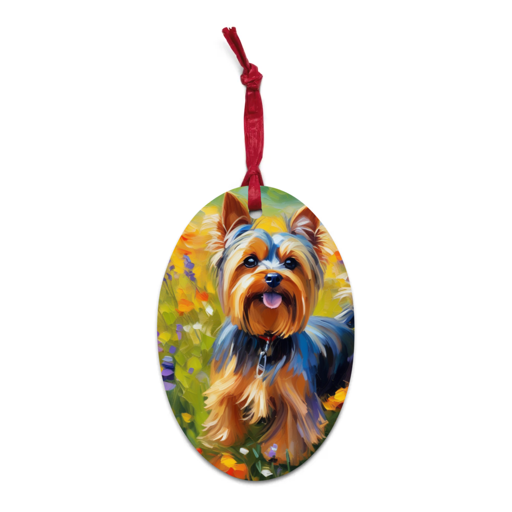 PugMug Custom Yorkshire Terrier Wooden Ornament