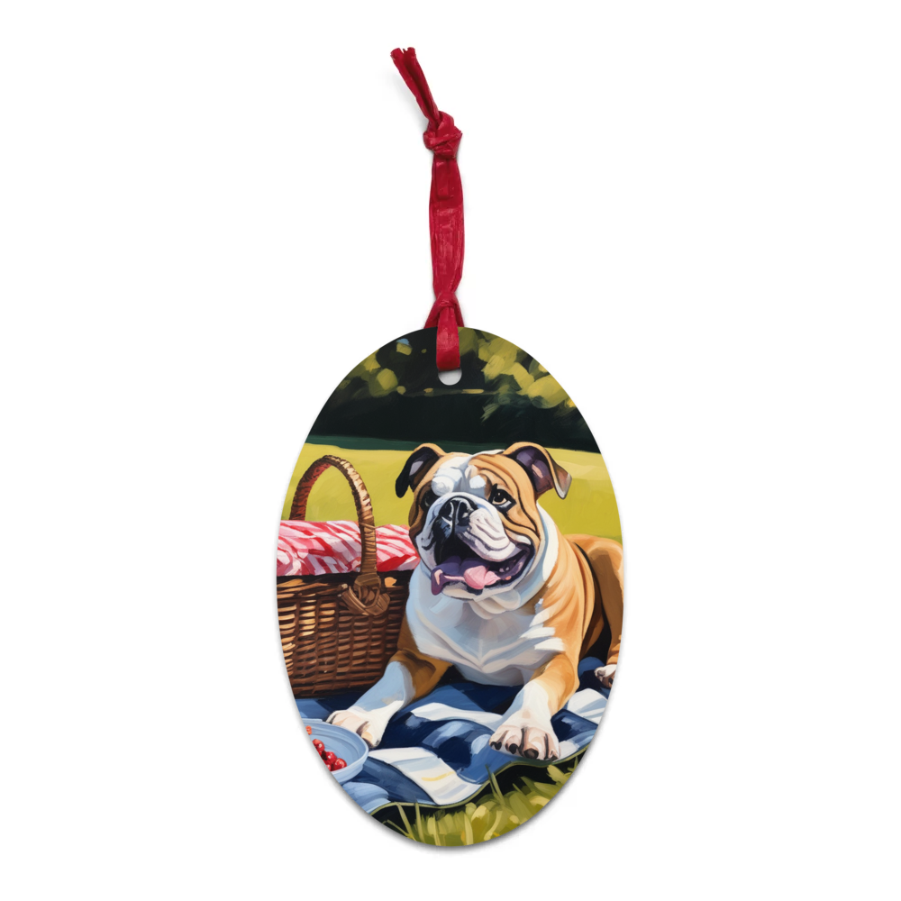PugMug Custom Bulldog Wooden Ornament